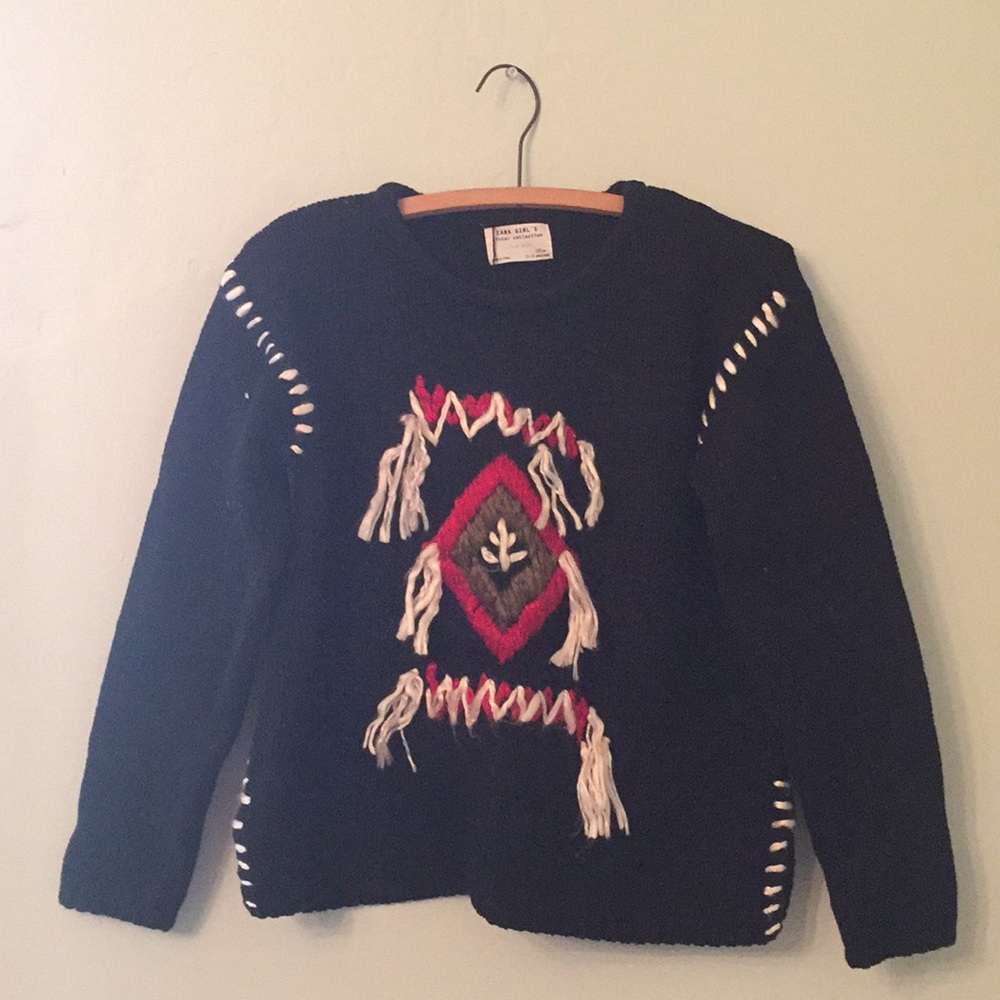 Zara Girls Embroidered and Stitched Sweater NWT